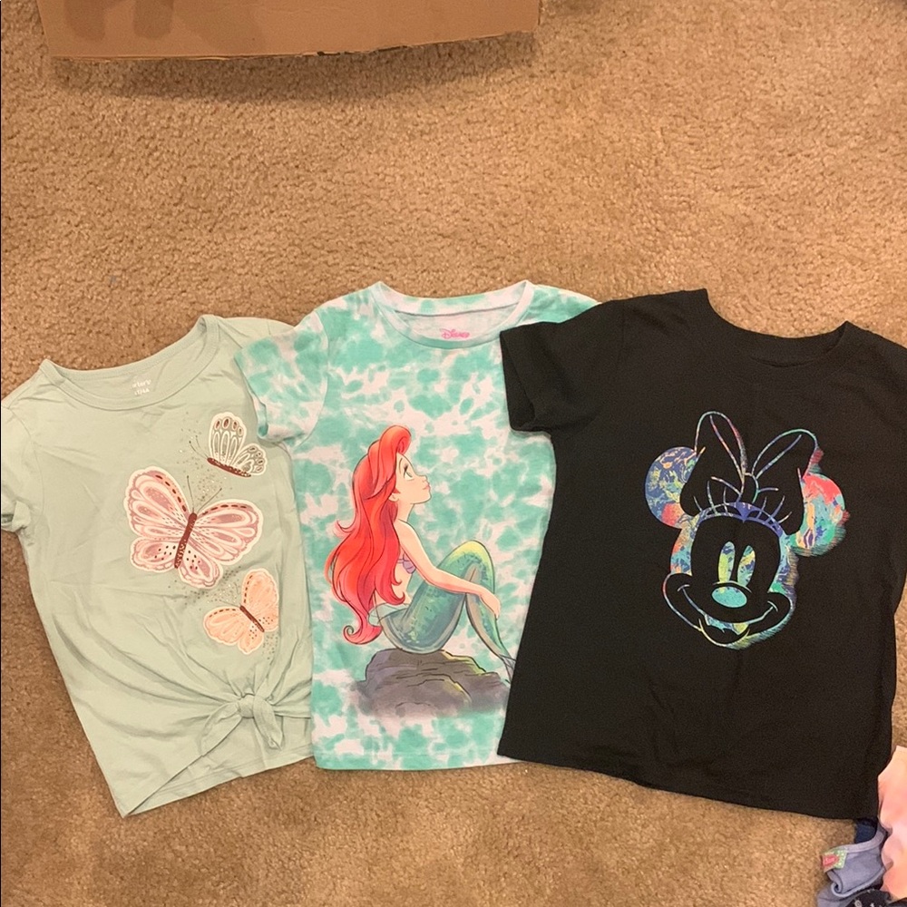 Disney Ariel, Minnie Mouse and butterfly T-Shirt Trio